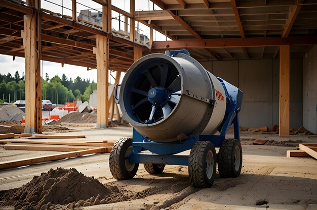 Photo concrete mixer on a construction site