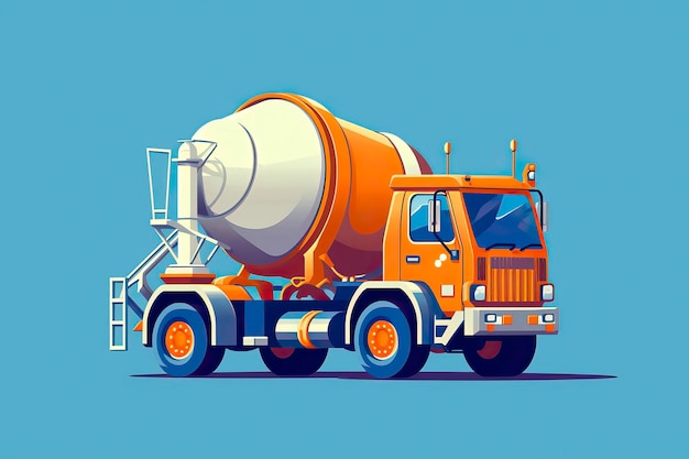 Concrete Mixer Illustration Transportation illustrationGenerative AI