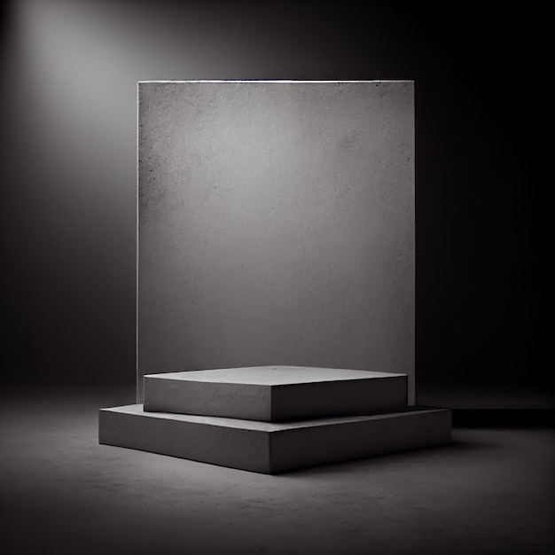 Concrete podium or platform for product presentation display showcase Generative AI