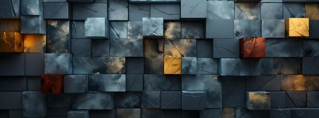 concrete wall background with squares with light