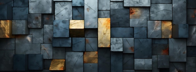 concrete wall background with squares with light