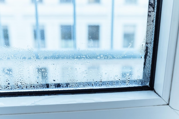 Condensation on glass of metalplastic windows