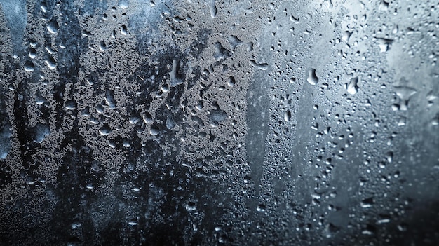 Photo condensation on window with dark background