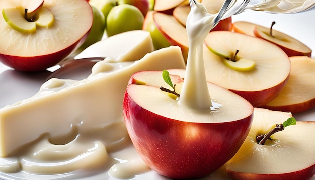 Condensed Milk and Apple Slices