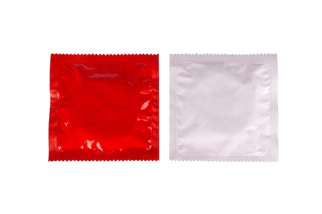 Condom strawberry isolated on white background