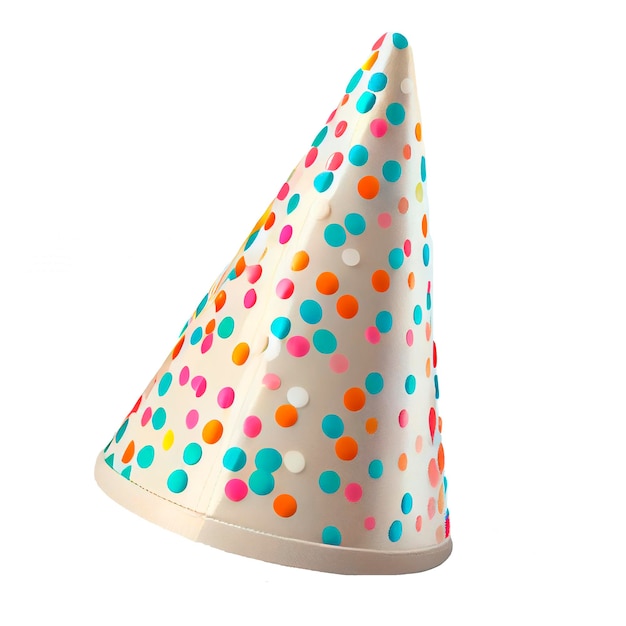 Cone birthday cap isolated, celebration cap, festival cap white background