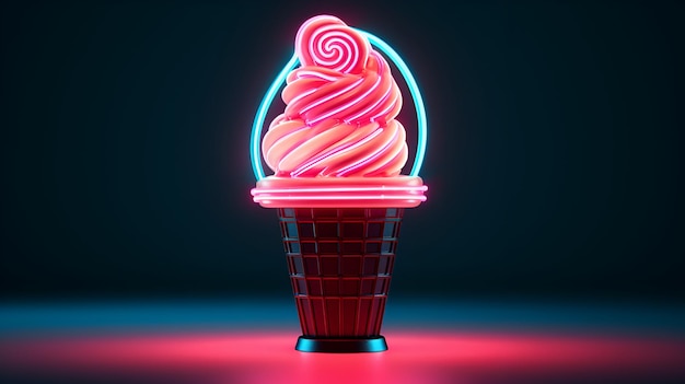 Cone with glowing neon light