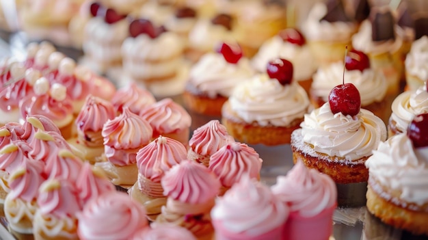 confectionery cakes pastries with cream and marzipan