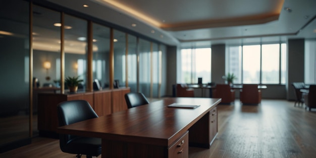 a conference room with a large window that says conference