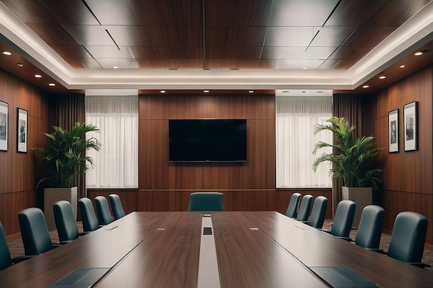 Conference room with modern clean lines