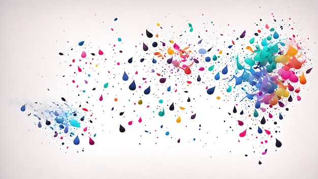 Confetti pieces shaped like ink drops with a blurred liquid background wallpaper