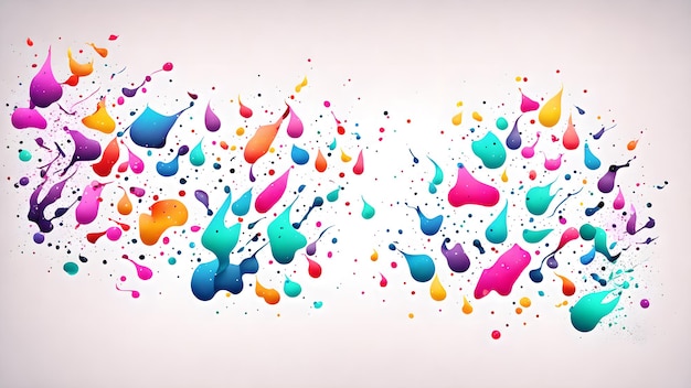 Confetti pieces shaped like ink drops with a blurred liquid background wallpaper