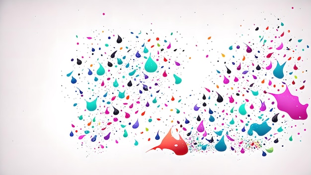 Confetti pieces shaped like ink drops with a blurred liquid background wallpaper