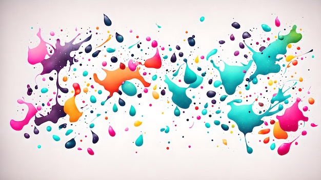 Confetti pieces shaped like ink drops with a blurred liquid background wallpaper