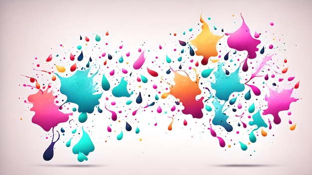 Confetti pieces shaped like ink drops with a blurred liquid background wallpaper