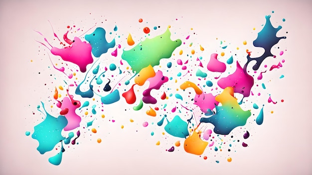 Confetti pieces shaped like ink drops with a blurred liquid background wallpaper