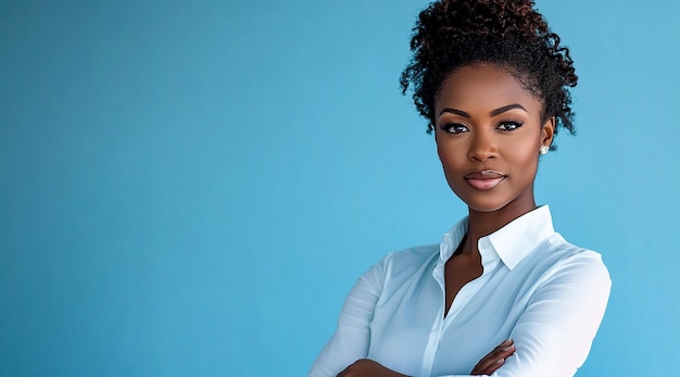 Confident African American Businesswoman Portrait with Arms Crossed