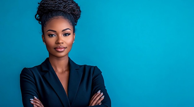 Confident African American Businesswoman Portrait with Arms Crossed