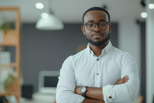 Confident Black Businessman with Arms Crossed