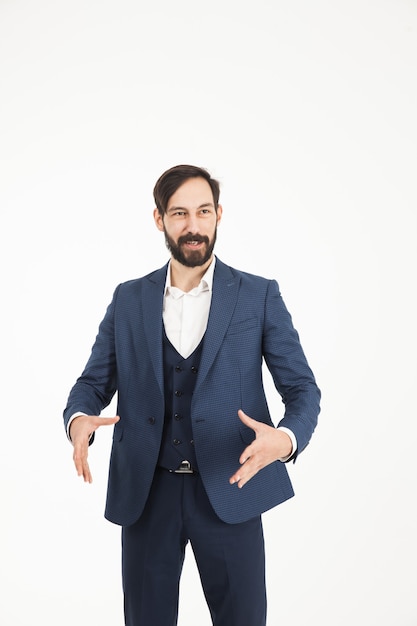 confident businessman in a business suit.