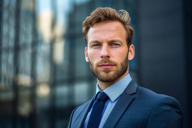 Confident businessman in the city