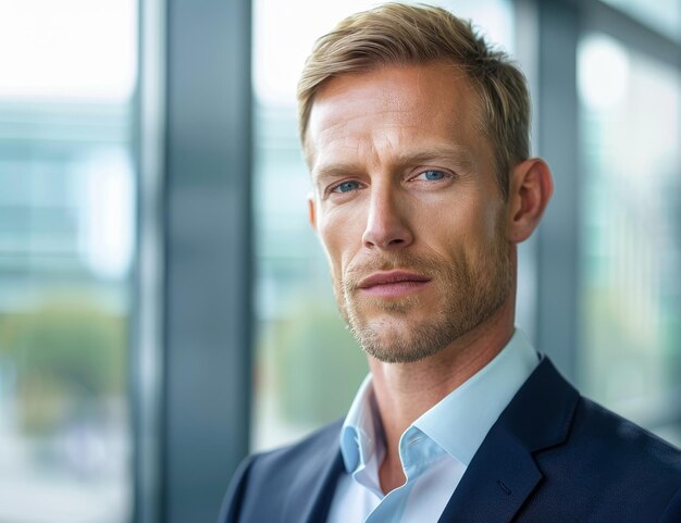 Confident businessman in a modern office