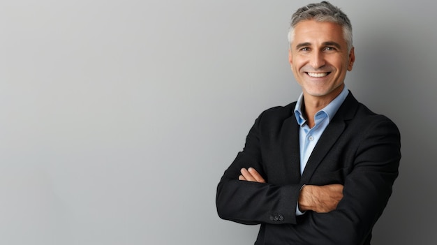 Confident Businessman with Grey Hair