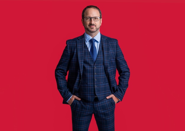 Confident businessperson wear jacket and tie photo of businessperson in suit