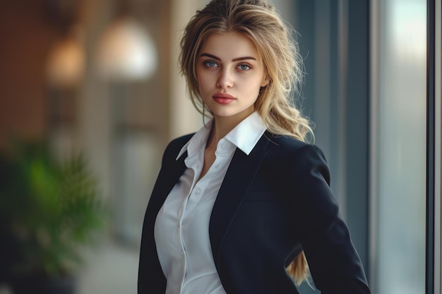 Confident businesswoman in office setting