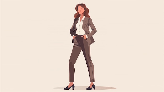 Photo confident businesswoman in pantsuit