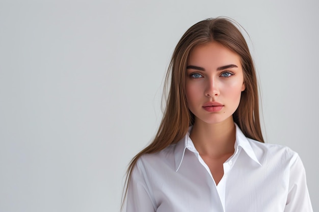 Confident Businesswoman Wearing White Blouse Generative AI