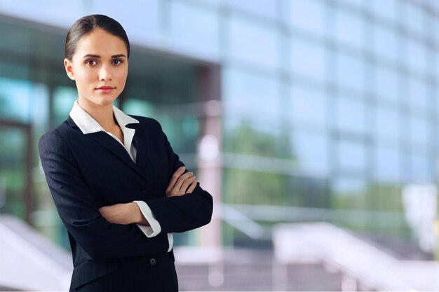 Confident Businesswoman On A White Background