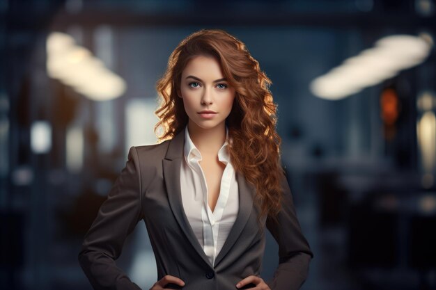 Confident Businesswoman with Untrammeled Determination at Work Portrait Photo of a Fierce Woman