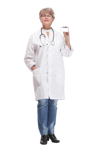 Confident experienced young doctor woman with face mask and gloves isolated on white background