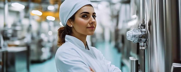 Confident Female Worker in a Factory Photo