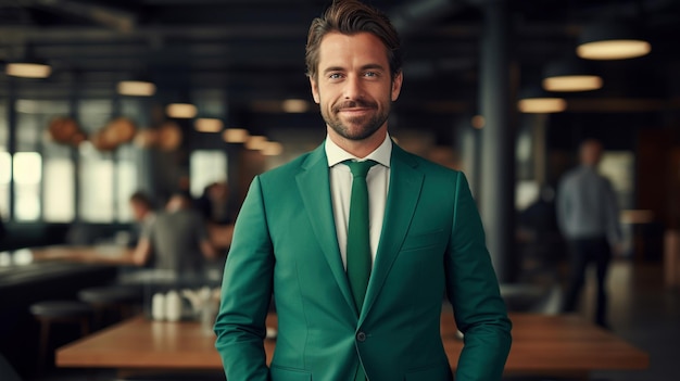 Confident formal wear man looking at camera ai generated portrait image