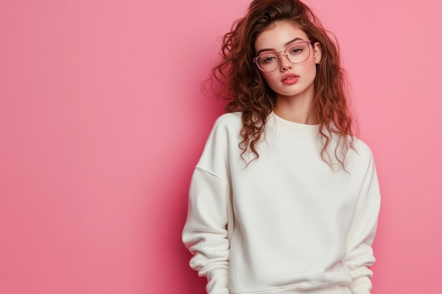 Confident girl with sweatshirt