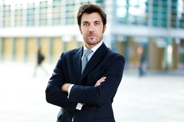 Confident handsome businessman outdoor