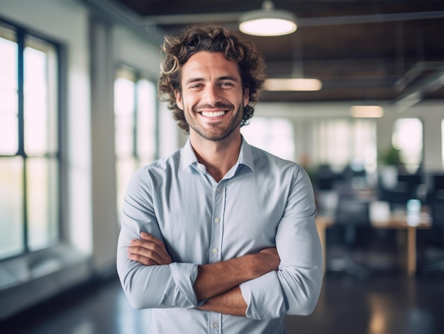 Confident handsome and successful man smiling and looking determined