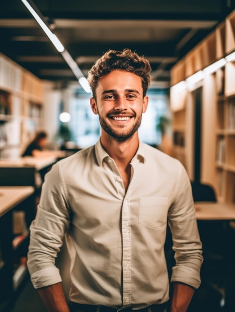 Confident handsome and successful man smiling and looking determined