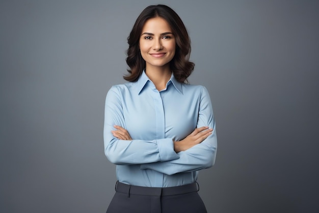 Confident and Happy Young Professional Businesswoman Smiling Ai