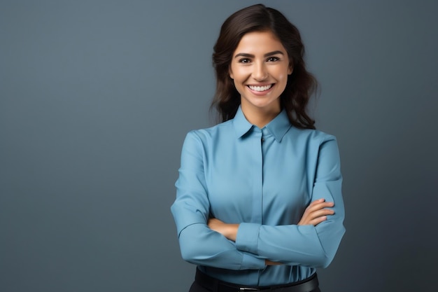 Confident and Happy Young Professional Businesswoman Smiling Ai