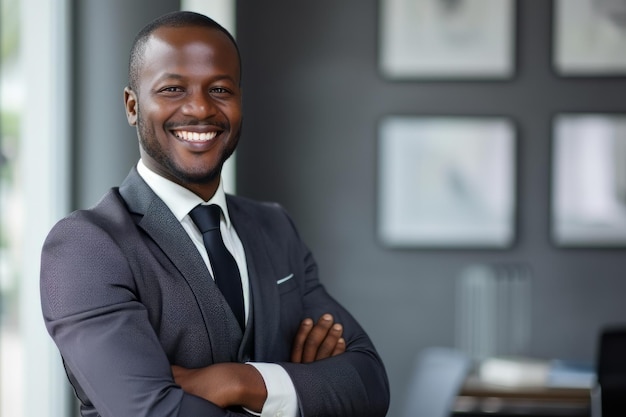 Confident Man in Suit and Tie With Arms Crossed