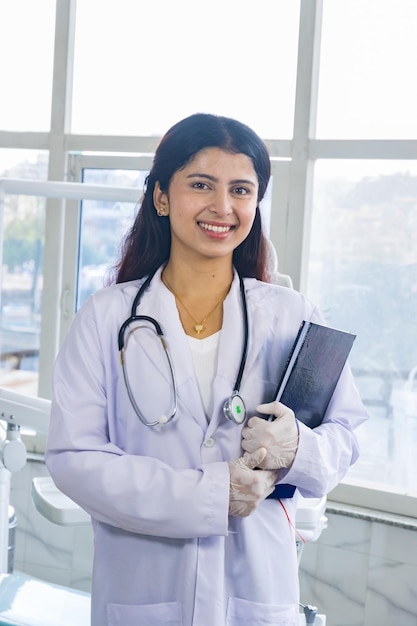 Confident Nepali Doctor Female Asian Standing in a Dental Hospital