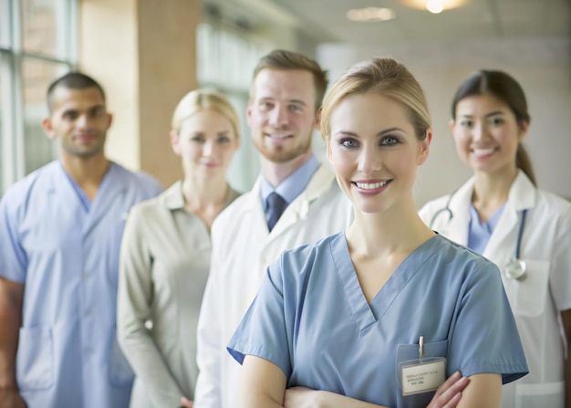 Photo a confident nurse works with her colleagues ensuring seamless patient treatment and safety