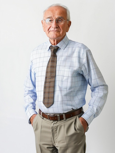 Photo confident senior businessman in professional attire