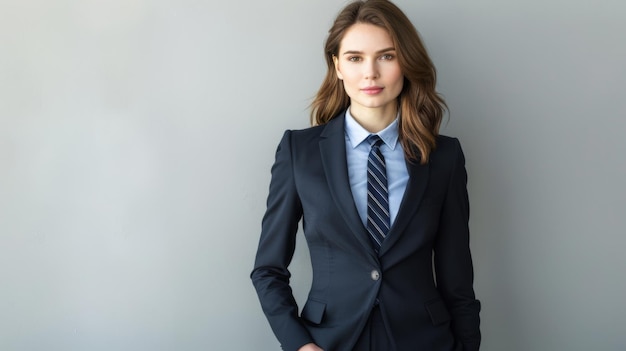 Photo confident woman in business suit