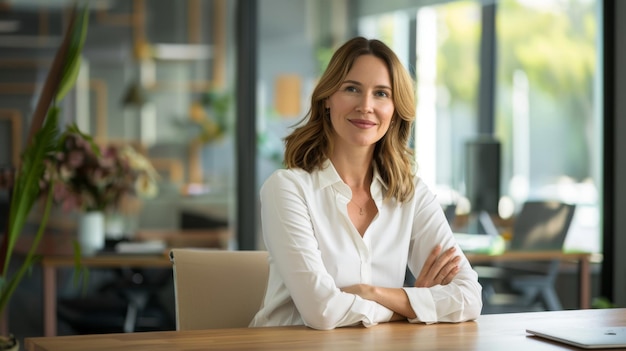 Confident Woman at Modern Office