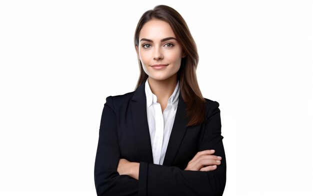 Confident Woman Poses With Crossed Arms