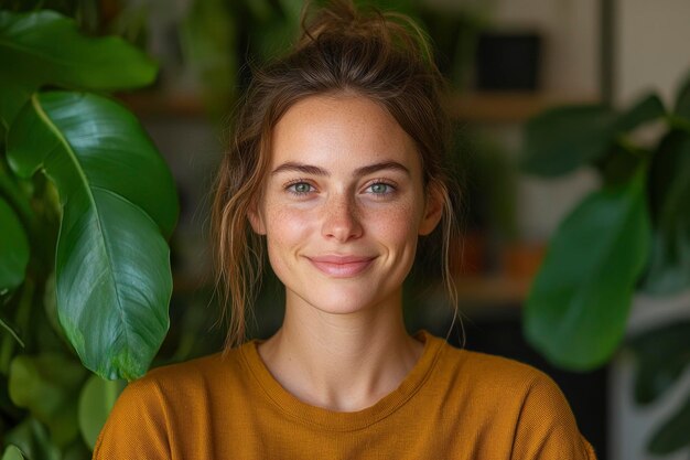 Photo confident woman standing in her home office ready to take on challenges